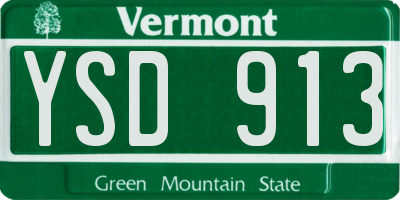 VT license plate YSD913