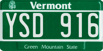VT license plate YSD916