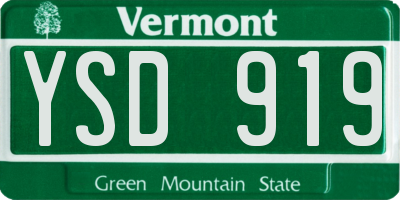 VT license plate YSD919