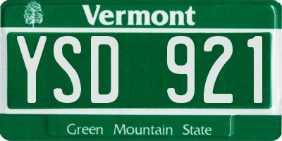 VT license plate YSD921