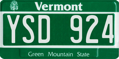 VT license plate YSD924