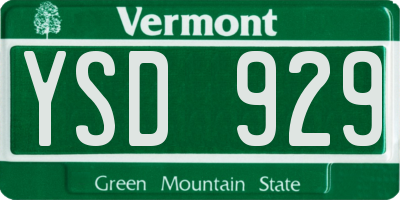 VT license plate YSD929