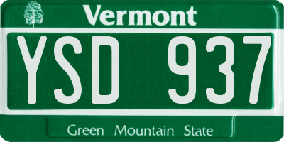 VT license plate YSD937