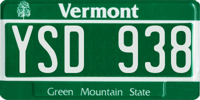 VT license plate YSD938
