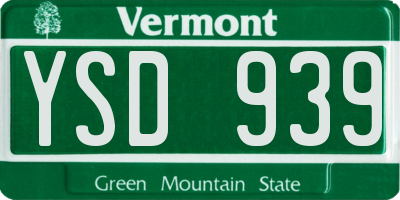 VT license plate YSD939