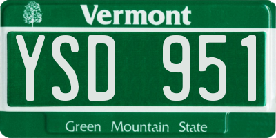 VT license plate YSD951