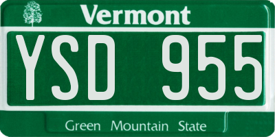 VT license plate YSD955