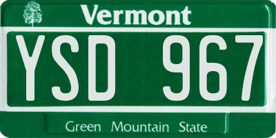 VT license plate YSD967