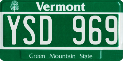 VT license plate YSD969