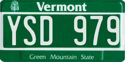 VT license plate YSD979