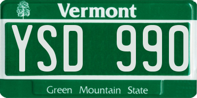 VT license plate YSD990