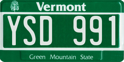 VT license plate YSD991