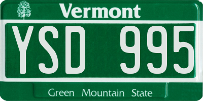 VT license plate YSD995