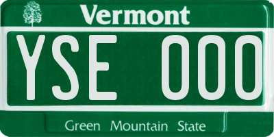 VT license plate YSE000