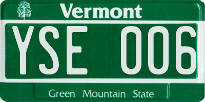 VT license plate YSE006