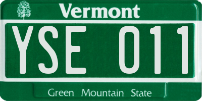 VT license plate YSE011