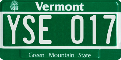 VT license plate YSE017