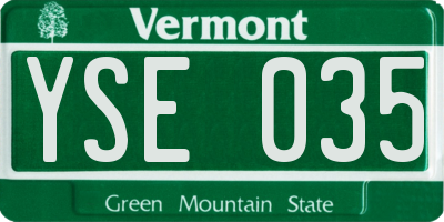 VT license plate YSE035