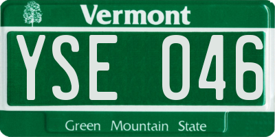 VT license plate YSE046