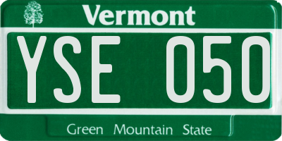 VT license plate YSE050