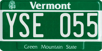VT license plate YSE055