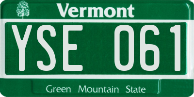 VT license plate YSE061