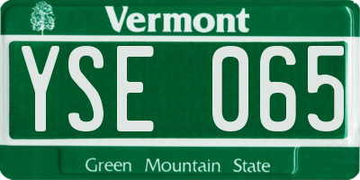 VT license plate YSE065