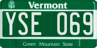 VT license plate YSE069