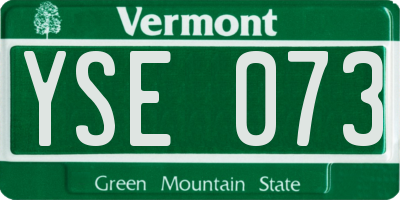 VT license plate YSE073
