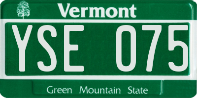 VT license plate YSE075