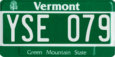 VT license plate YSE079