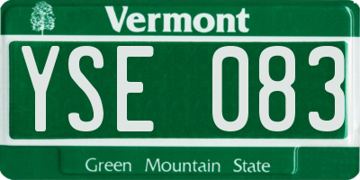 VT license plate YSE083