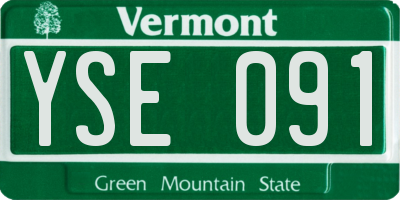 VT license plate YSE091