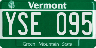 VT license plate YSE095