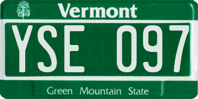 VT license plate YSE097
