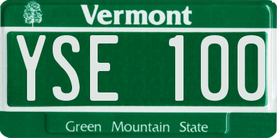 VT license plate YSE100