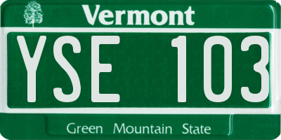 VT license plate YSE103