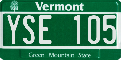 VT license plate YSE105