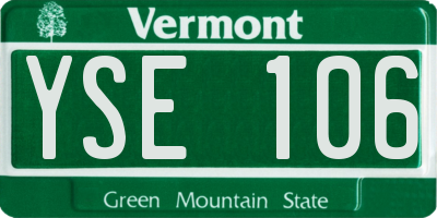 VT license plate YSE106