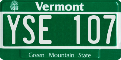 VT license plate YSE107