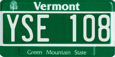 VT license plate YSE108