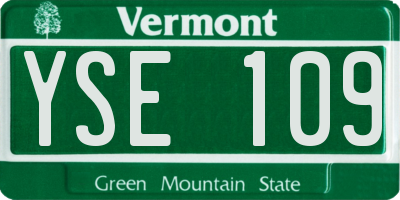 VT license plate YSE109