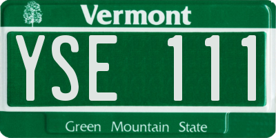 VT license plate YSE111