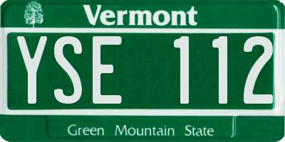 VT license plate YSE112