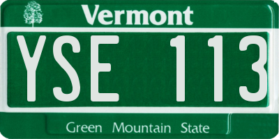 VT license plate YSE113