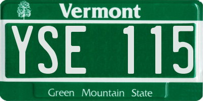 VT license plate YSE115