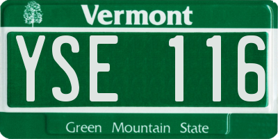 VT license plate YSE116