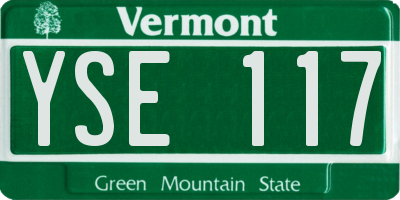 VT license plate YSE117