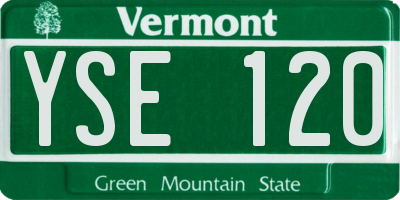 VT license plate YSE120