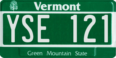 VT license plate YSE121